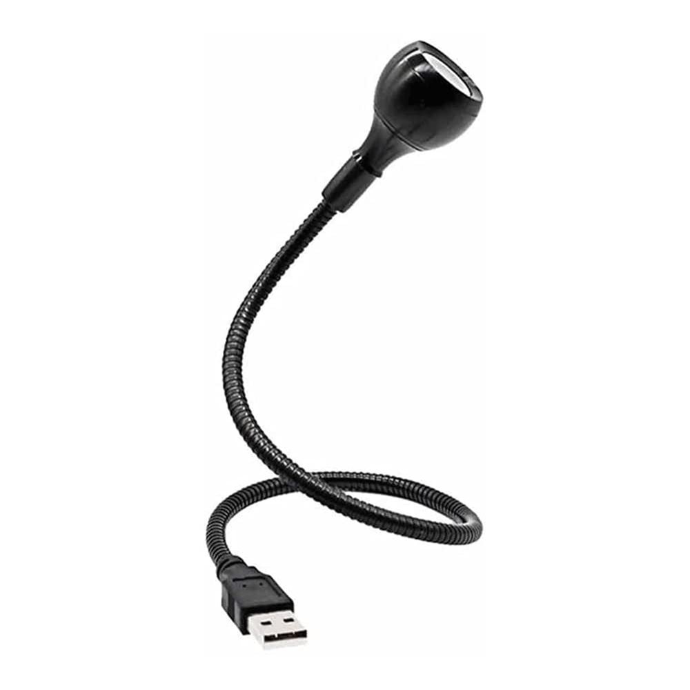 CARUTU USB Operated Flexible Neck Portable Lamp White or Warm White Lighting Metal for PC Computer,Laptop(Black)