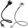 CARUTU USB Operated Flexible Neck Portable Lamp White or Warm White Lighting Metal for PC Computer,Laptop(Black) view 2