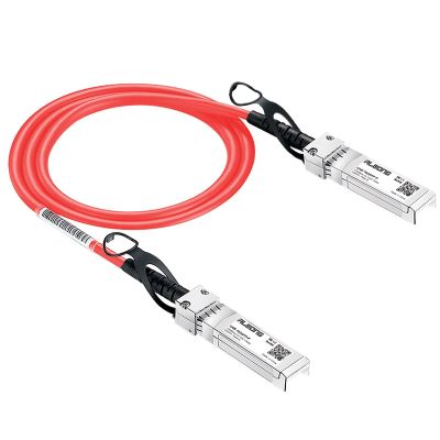 Alwong Red 0.5m/1.64ft 10G SFP+ Direct Attach Cable (DAC), Passive Twinax Cable, 10GBASE-CU SFP+ to SFP+ Connector, for Cisco SFP-H10GB-CU0.5M, Ubiquiti, Arista, D-Link, Mikrotik, Netgear, etc.