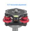 Tripod Head Leveling Base Camera Leveler, 3/8Thread,+ / -5 Angle Adjustment, 3 Bubble Level Triple Wheel Leveler for Macro Panoramic Head, Aluminum Alloy view 4