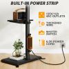 TVON Floor TV Stand with Power Outlet, TV Mount Stand for 32-60 inch TVs up to 88 lbs, Swivel TV Stand Mount with Height Adjustment and Safety Wood Base for Office, Corner, Max VESA 400x400mm view 3
