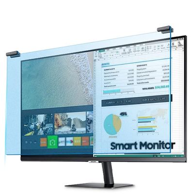 HHASLAOEP Hanging Type Anti Blue Light Screen Filter, Hanging Acrylic Protection Filter,For 12.5-27" Monitors,Washable And Reusable,Relieve Eyestrain(22" 490 * 317mm)