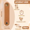 10PCS Reusable Cable Straps Leather Cord Organizer Clips Wire Ties Earphone USB Holder Travel Organizer Multipurpose Winders Holder Keeper Charging Power Cord USB Holder Snap Closure view 2
