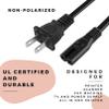 DIGITMON 2Pack 6 Feet Non-Polarized Power Cable Cord for Canon PIXMA MP130 MP140 MP150 MP160 MP170 MP250 MP280 view 4