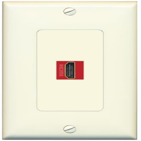 RiteAV 1 HDMI-RED Decorator Wall Plate Over-Size Jumbo 1-Gang [Light-almond]