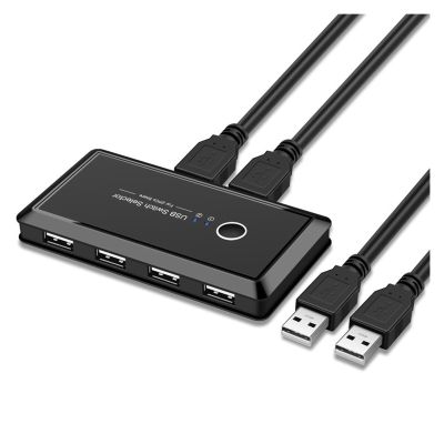 ROBAUN USB Switch Selector USB 3.0 2.0 Switcher 2 PC Port Sharing 4PCS 3PCS 2PCS Devices Compatible with Keyboard Mouse Printer Monitor Hub(USB2.0)