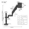 ADPVRLUQ Gas Spring Height Adjustable 14-32 Inch Screen Monitor Stand Arm Full Motion Desk Mount Computer Stand H3(H3B) view 2