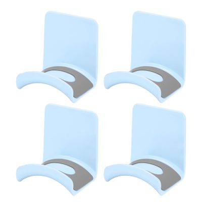 AKEIE Headphone Stand, 4 Pcs ABS Headset Holder Adhesive Head Set Holder Hook Mount Earphone Hanger Hook Under Desk for Gaming Controller Earphones Cables, Black(Wall-Mounted),Blue