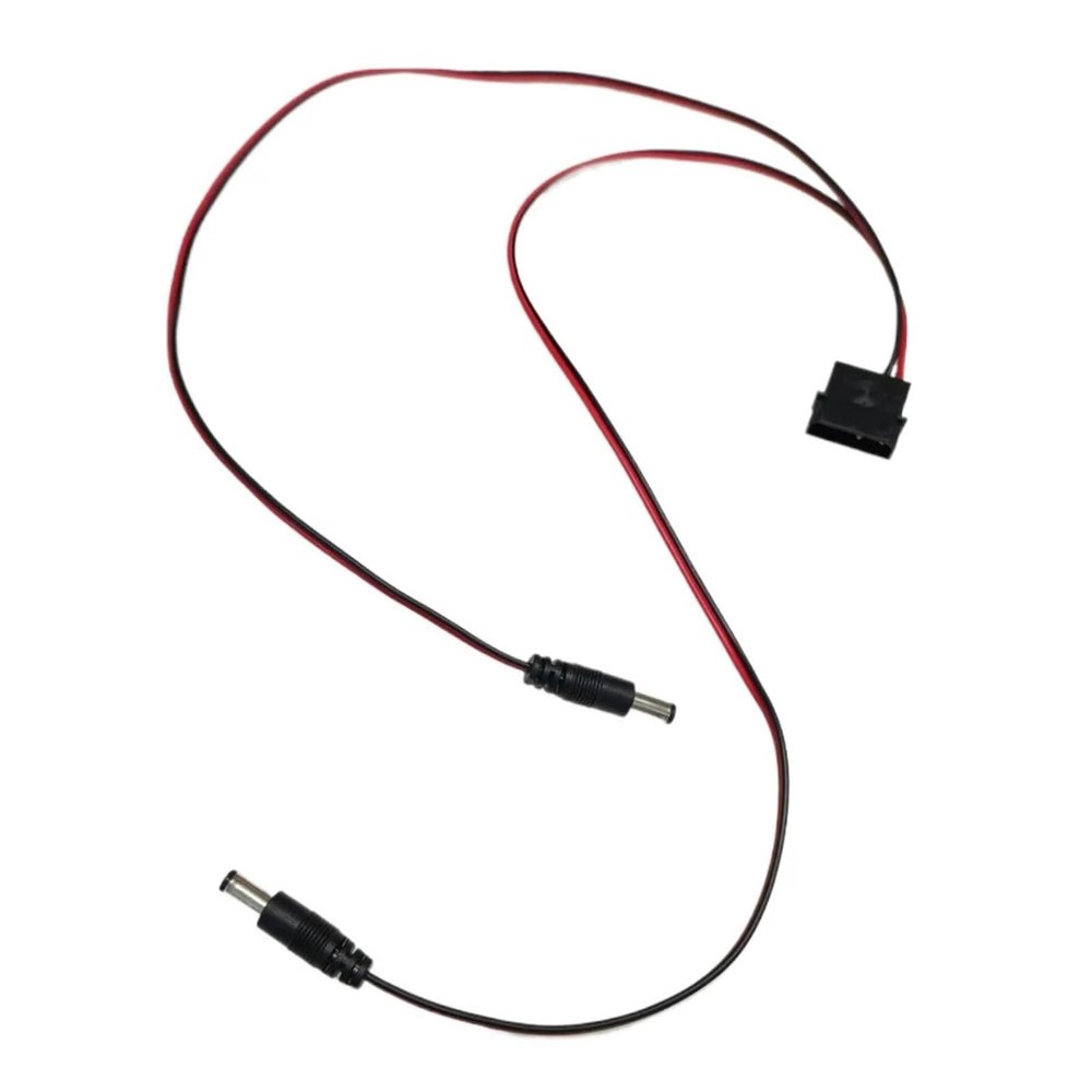Wen ST Computer IDE Male to 2-Port DC 5.5 * 2.1 5.5mm x 2.1mm Converter Adapter Power Supply Cable 6.6A 12V 18AWG Wire 50cm