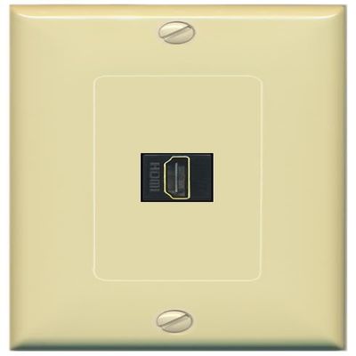 RiteAV 1 HDMI-BLACK Decorator Wall Plate Over-Size Jumbo 1-Gang [Ivory]
