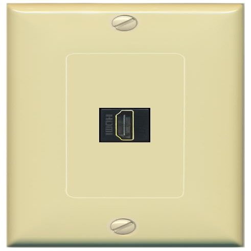 RiteAV 1 HDMI-BLACK Decorator Wall Plate Over-Size Jumbo 1-Gang [Ivory]