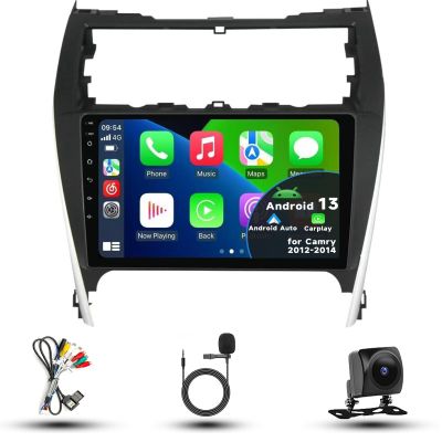 Radio Stereo for Camry 2012 2013 2014 (for JBL & No JBL), Android 13, 9" IPS Touch Screen Upgrade Dash Kit with Car-Play & Android Auto, GPS Navigation DSP SWC 5G WiFi Camera 8CORE 8+128GB
