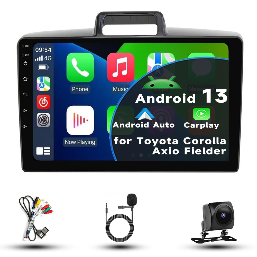 Car Radio Stereo for Toyota Corolla Axio Fielder 2015-2017, Android 13, 9" IPS Touch Screen Upgrade Dash Kit with Car-Play & Android Auto, GPS Navigation DSP SWC 5G WiFi Camera 8CORE 8+256GB