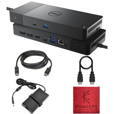 WD22TB4 Dell Thunderbolt 4 Dock 40Gbps USB-C/USB A - Dell Docking Station Dual Monitor with 180W, HDMI & DisplayPort Cable - Supports 4K Displays & Upto 3 Monitors (Renewed)