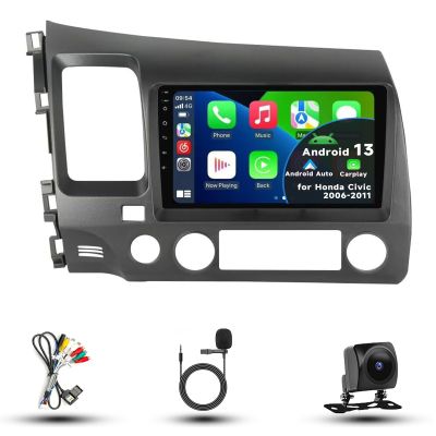 Car Radio Stereo for Honda Civic 2006-2011, Android 13, 9" IPS Touch Screen Upgrade Dash Kit with Car-Play & Android Auto, GPS Navigation DSP SWC 5G WiFi Camera 4CORE 1+32GB