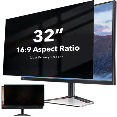 32 inch Computer Privacy Screen Filter for 16:9 Widescreen Monitor, 32in Curved Computer Monitor Privacy Shield Anti Glare Scratch Blue Light Filter, Removable Computer Privacy Screen Protector Film (1 Pack 32'')