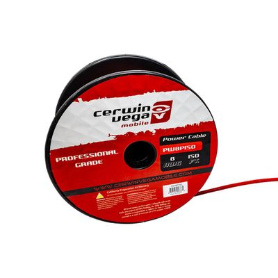 Cerwin-Vega PW8P150 8 Gauge OFC Power Wire 150ft Frost Red, Car Audio Cable