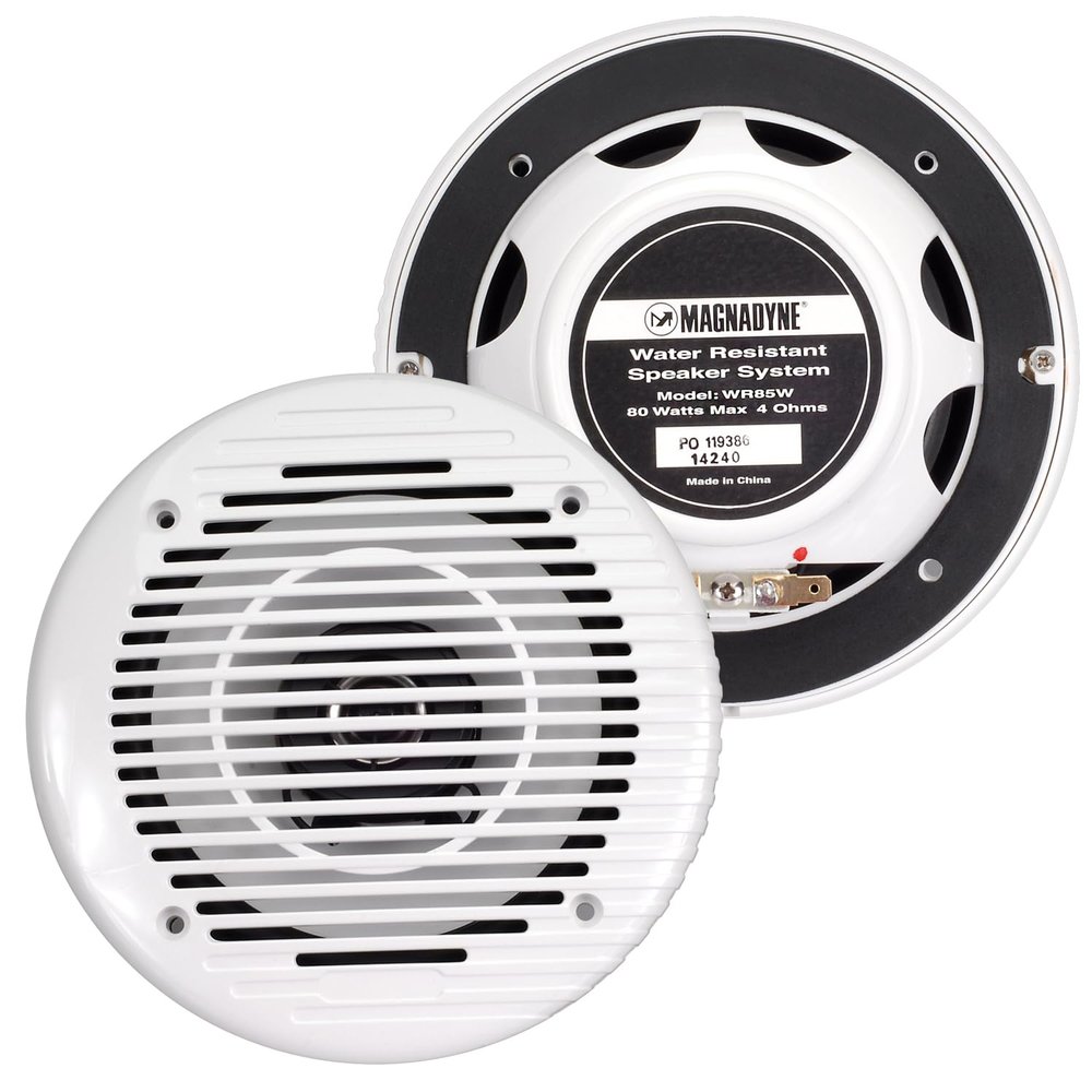 6.5" Marine and Spa Waterproof Speakers, High-Fidelity Sound, UV and Corrosion Resistant for Boats, RVs, Cars, Hot Tubs (White)