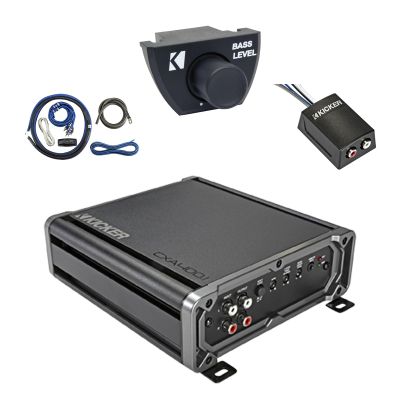 KICKER CXA400.1 CX-Series 400-Watt Class D Car Audio Mono Amplifier with Remote, Wiring Install Kit, Stereo Line Output Converter