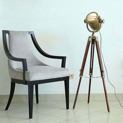 JAMSIBLE INDIA Handmade Brass Searchlight Wooden Tripod Nautical Modern Searchlight Home & Office Decorative