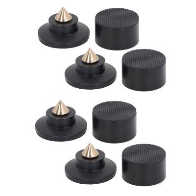 4 Sets Speaker Isolation Stand Feet Pad Shockproof Antislip Resonance Reducer for Turntable Amp CD DAC Recorder, Adjustable Height, Sturdy Aluminum Alloy, Easy Installation