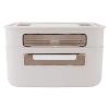Router Storage Box, 2 Layer Dust Proof Multifunctional Box with Lid for Cable Management, Router Box for Modem, Network Cable and Remote Control Storage view 1