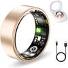 FKGZJF Health Rings for Women Men, Smart Ring with Heart Rate,Blood Oxygen, Blood Pressure, Sleep Tracker, Step Tracker, No Subscription Fee, Waterproof Smart Ring for iPhone & Android (Gold, 7#) view 1