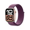 Apple Watch Series 10 [GPS + Cellular 42mm case] Smartwatch with Rose Gold Aluminium Case with Plum Sport Loop. Fitness Tracker, ECG App, Always-On Retina Display, Carbon Neutral (Renewed) view 1