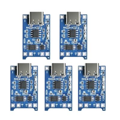 10/5/1Pcs 5V 1A Type-c 18650 TP4056 Lithium Charger Module Charging Protection Dual Functions Li-ion (Color: 5PCS)