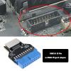 eMagTech 180 Degrees Adapter USB 3.0 19-Pin Internal Header to USB 3.1/3.2 Type-C 20-Pin Extend Adapter for Type E to PCs Front Panel Port view 3