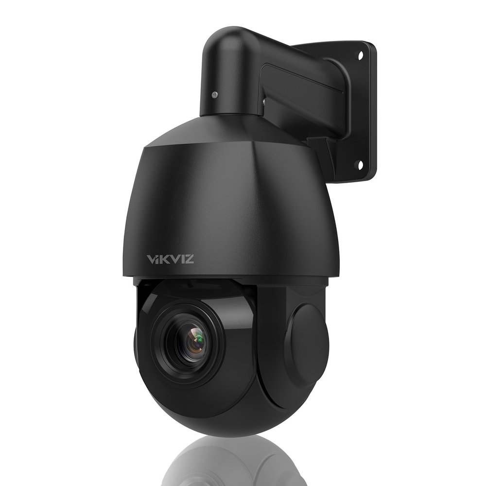 4K PTZ POE IP Camera Outdoor, 360Pan 90Tilt 18X Optical Zoom, Human Auto Tracking, Human/Vehicle Detection, Two-Way Talk, 328ft IR Night Vision PTZ Security Camera,compatible for Blue Iris(black)
