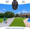 4K PTZ POE IP Camera Outdoor, 360Pan 90Tilt 18X Optical Zoom, Human Auto Tracking, Human/Vehicle Detection, Two-Way Talk, 328ft IR Night Vision PTZ Security Camera,compatible for Blue Iris(black) view 4