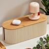 Cable Management Box for Desktop, Outlet Hider Cable Organizer Box Safe Wire Storage, Cord Organizers with Wooden Cover for Living Room view 2