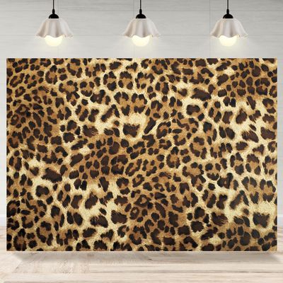 10x6.5ft Leopard Print Backdrop Cheetah Gold Brown Black Spots Prints Photography Background Leopard Pattern Adults Birthday Lady Bachelorette Party Banner Decorations Photo Booth Props