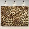 10x6.5ft Leopard Print Backdrop Cheetah Gold Brown Black Spots Prints Photography Background Leopard Pattern Adults Birthday Lady Bachelorette Party Banner Decorations Photo Booth Props view 1