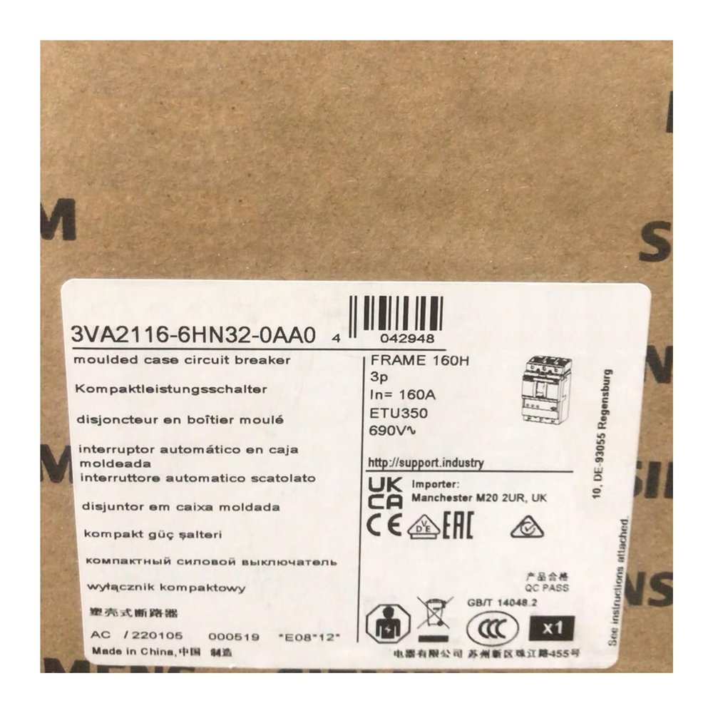 CungSu 3VA2116-6HN32-0AA0 3VA21166HN320AA0 Sealed in Box with One Year Warranty and Fast 3VA2116-6HN32-0AA0