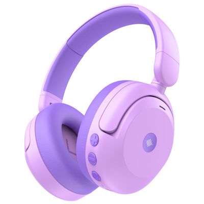 iClever BTH20 Active Noise Cancelling Headphones for Kids, 60H Play Time,Type C Fast Charging,Safe Volume 80dBA,Bluetooth5.4,Award-Winning Kids Headphones Wireless for iPad Tablet Airplane,Purple