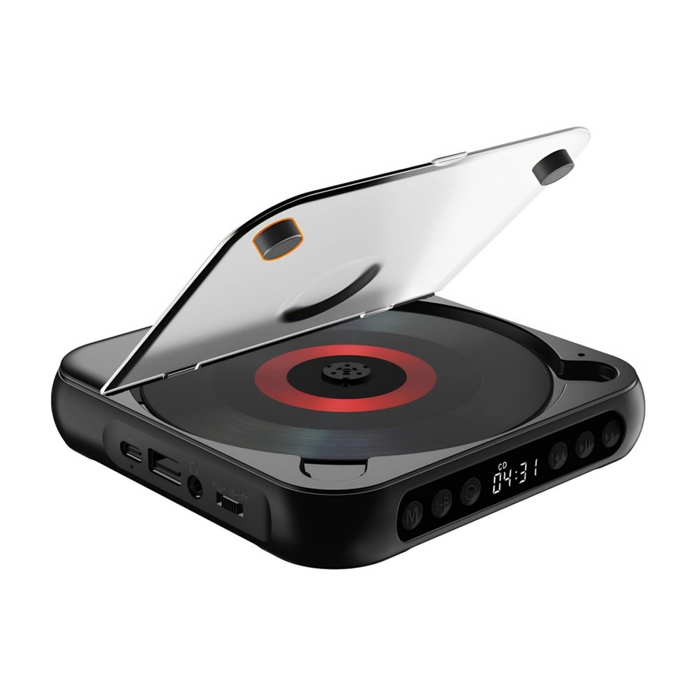 Portable CD Player with Bluetooth, Retro Double Speakers HiFi CD Support CD USB AUX Input, Classic CD Music Player for Car Home Exercise, Ideal Gift for Friends