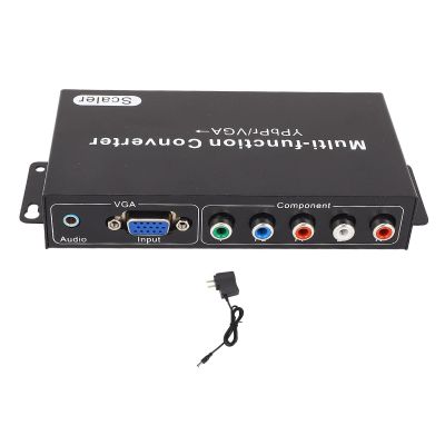 1080P HD Multimedia Interface Converter, YPbPr VGA to HD Converter Adapter for HDTV Projector Display, Plug and Play Setup, 2 Keys for Resolution Switching (US Plug)