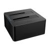 LINKEET Dual-Bay Hard Drive Docking Station for 2.5 & 3.5 inch SATA HDD/SSD, Supports Offine Clone & UASP, 5Gbps, 2 * 10TB, USB 3.0 Hard Drive Reader for PC, Laptop, Windows, Mac OS, Linux, Black view 1