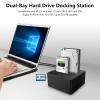 LINKEET Dual-Bay Hard Drive Docking Station for 2.5 & 3.5 inch SATA HDD/SSD, Supports Offine Clone & UASP, 5Gbps, 2 * 10TB, USB 3.0 Hard Drive Reader for PC, Laptop, Windows, Mac OS, Linux, Black view 2