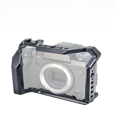 X T5 Camera Cage, Aluminum Alloy Rig with 1/4" & 3/8" Threads, Cold Shoe & Quick Switch Tripod Mount, Non Blocking Ports for Mics/HDMI