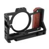 Camera Cage Aluminum Alloy Metal Protective Video Rig with Wood Handle Cold Shoe Mount for ZV-1 II ZV-1F/4847 view 2