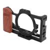 Camera Cage Aluminum Alloy Metal Protective Video Rig with Wood Handle Cold Shoe Mount for ZV-1 II ZV-1F/4847 view 3