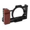 Camera Cage Aluminum Alloy Metal Protective Video Rig with Wood Handle Cold Shoe Mount for ZV-1 II ZV-1F/4847 view 4
