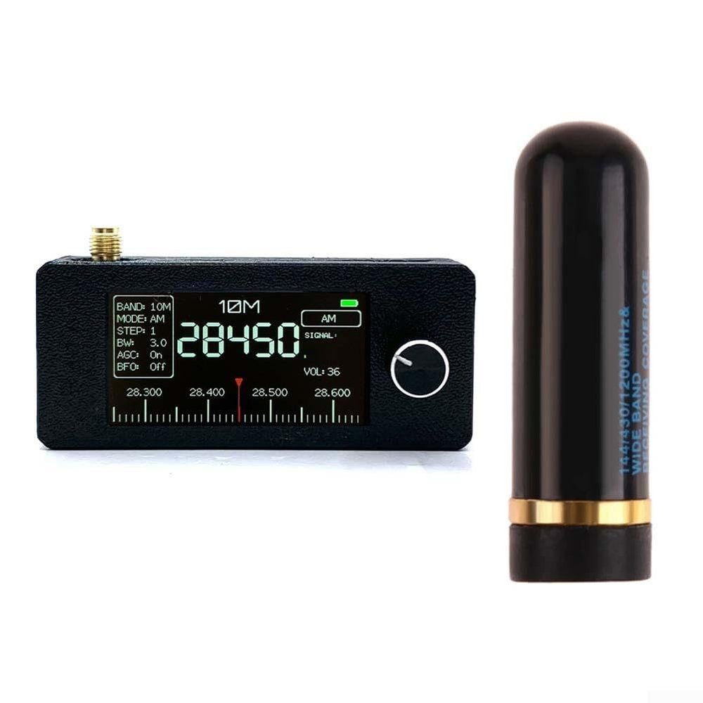 Portable Shortwave Radio Receiver, 0.5-108mhz SI4732 Pocket Size Radio, LSB USB AM FM Full Band Radio Receiver with Portable Loop Antenna(Black)