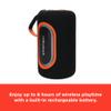 RadioShack Wireless Speaker, 20W, Bluetooth 5.3, RGB Lights, Waterproof IPX5, Portable (Black and Orange) view 4