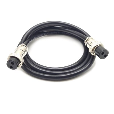 16.4 ft GX16 2 Pin Double Female Cable, GX16 2Pins Female to Female Head Aviation Cordset Electrical Connector Panel Mount Circular Metal Adapter Cordset for Ships 7A 220V 18AWG (5meter)