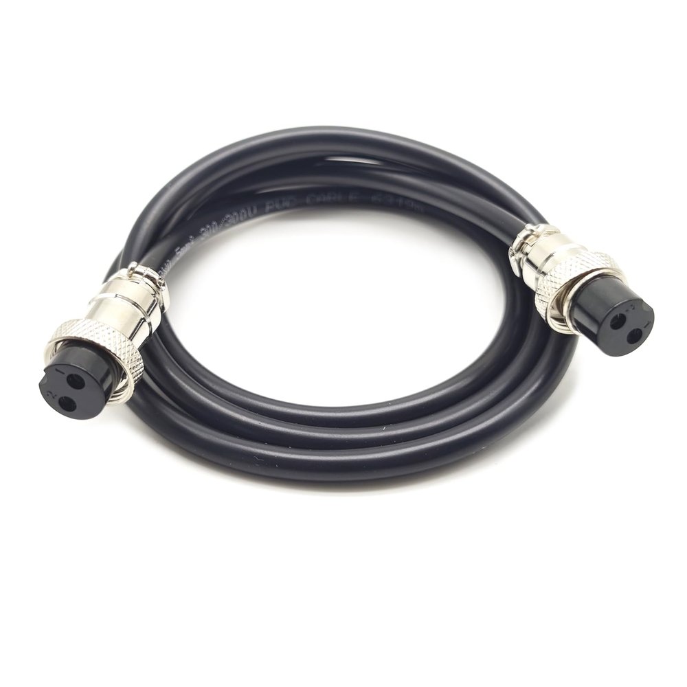 16.4 ft GX16 2 Pin Double Female Cable, GX16 2Pins Female to Female Head Aviation Cordset Electrical Connector Panel Mount Circular Metal Adapter Cordset for Ships 7A 220V 18AWG (5meter)