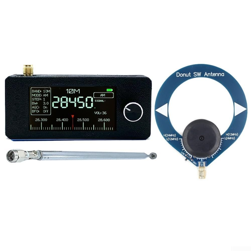 Si4732 Portable Shortwave Radio Receiver, 9.9K-108Mhz Mini Radio,LSB USB AM FM Full Band Pocket Size Radio, SI4732 IPS Screen Full-Band Receiver(B)